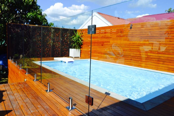 frameless glass wall fence with wooden deck ideas modern backyard fence and deck pool fence