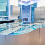 glass countertop kitchen