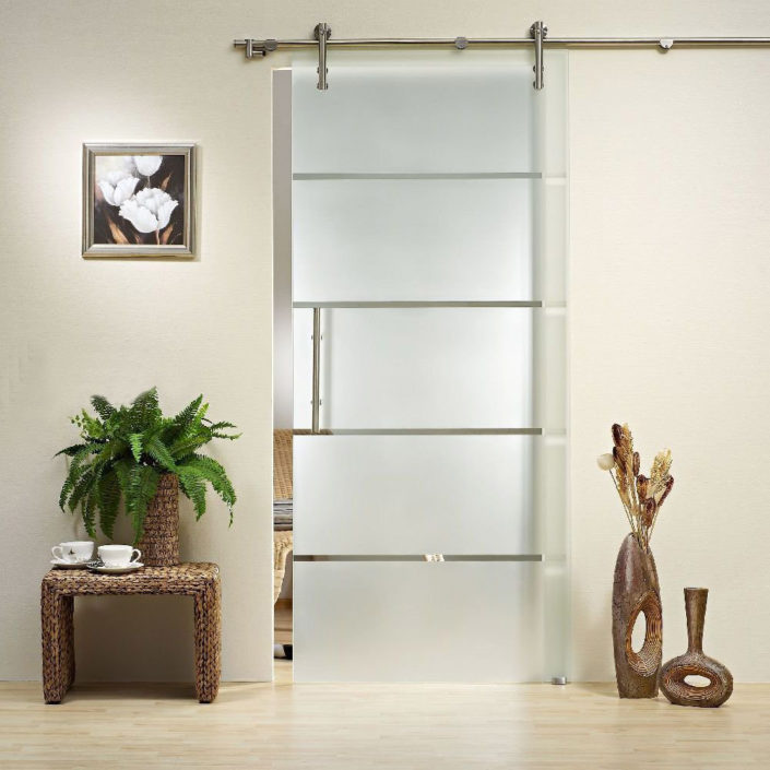 glass stainless sliding door